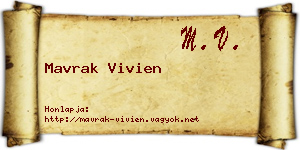 Mavrak Vivien névjegykártya